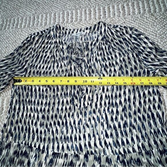 Madewell Sunpleat Lace-Up Top w/Painted Feathers - Sz S - Picture 14 of 16